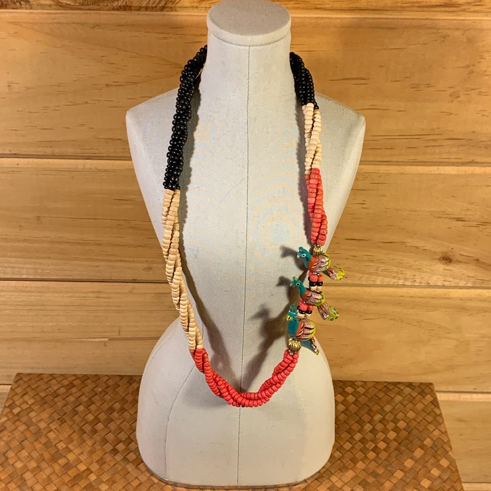 Multi-colored Peacock Necklace Statement Piece